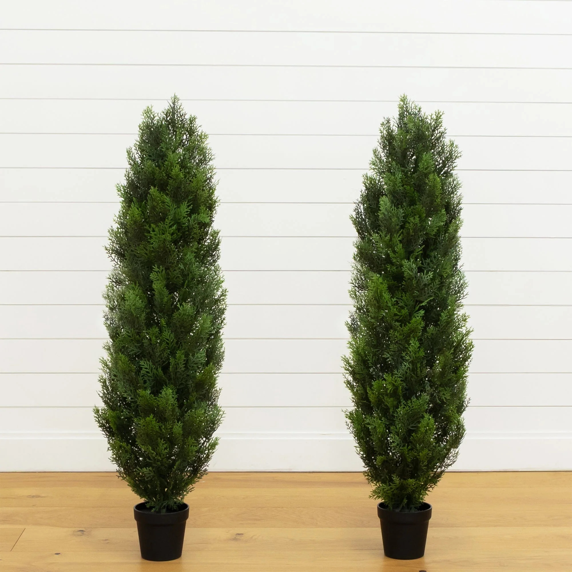 4’ Artificial Cedar Tree UV Resistant (Indoor/Outdoor) - Set of 2 | Nearly Natural | Nearly Natural