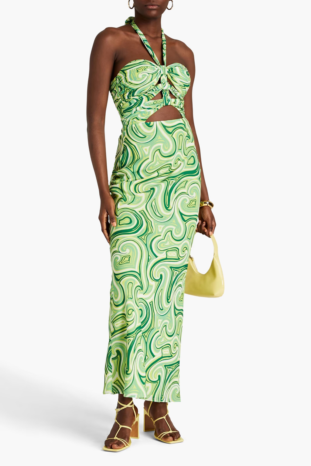 RONNY KOBO Lopte cutout printed crepe halterneck maxi dress | THE OUTNET | The Outnet (US and CA)