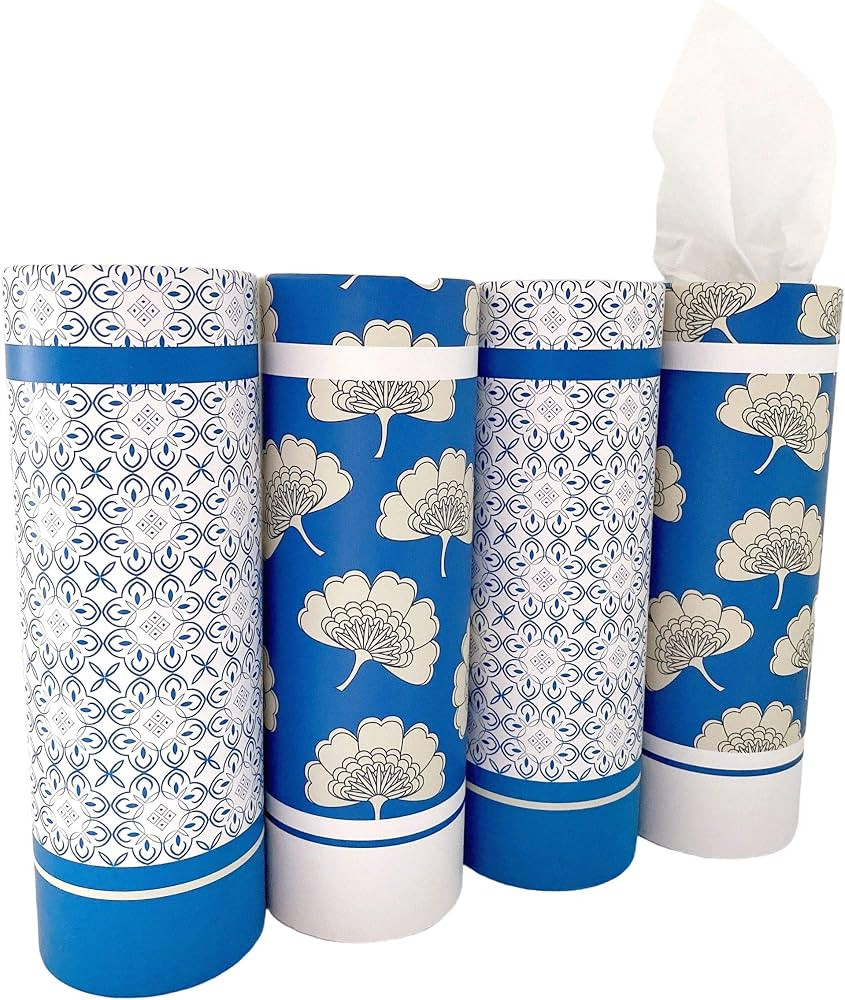 Car Tissue Holder with Facial Tissue Bulk - 4 PK TissueTube, Travel Tissues Travel Size, Perfect ... | Amazon (US)