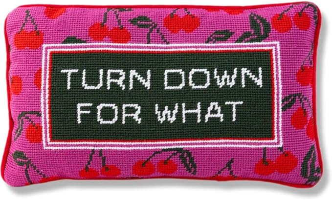 FURBISH Handmade Needlepoint Decorative Throw Pillow - Turn Down - 9" x 15" - Small Embroidered A... | Amazon (US)