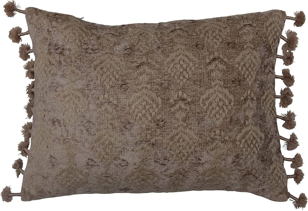 Creative Co-Op Traditional Decorative Woven Cotton Blend Viscose Chenille Lumbar Embroidery and T... | Amazon (US)