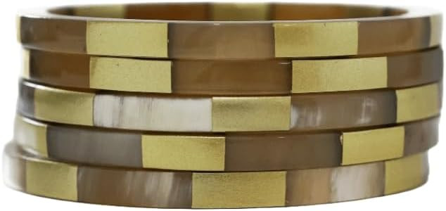 Sunshine Tienda Gold Tile Bangle Set | Amazon (US)