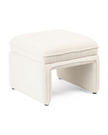 24in Kemp Boucle Ottoman | TJ Maxx