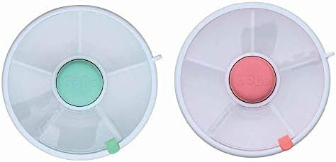 GoBe 2 Pack Kids Snack Spinner - Teal/Coral - Reusable Snack Container with 5 Compartment Dispens... | Amazon (US)
