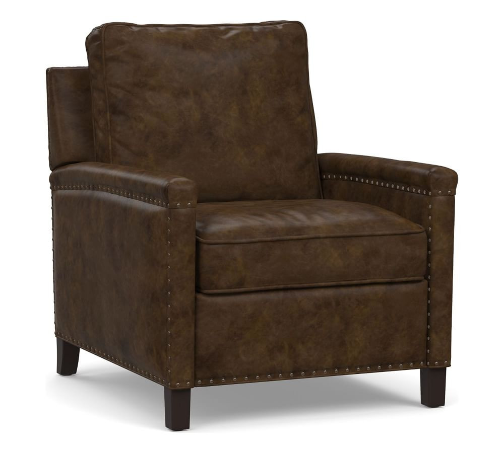 Tyler Leather Square Arm Recliner | Pottery Barn (US)