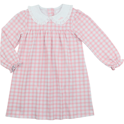 Pink And White Plaid Knit Dress | Cecil and Lou