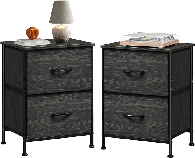 WLIVE Nightstand Set of 2, Small 2 Drawer Dresser for Bedroom, Bedside Furniture, Night Stand, En... | Amazon (US)