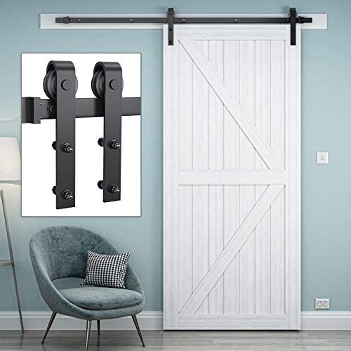 Amazon.com: Genius Iron 6.6FT Single Barn Door Hardware, Classic Design Standard Track with Upgra... | Amazon (US)