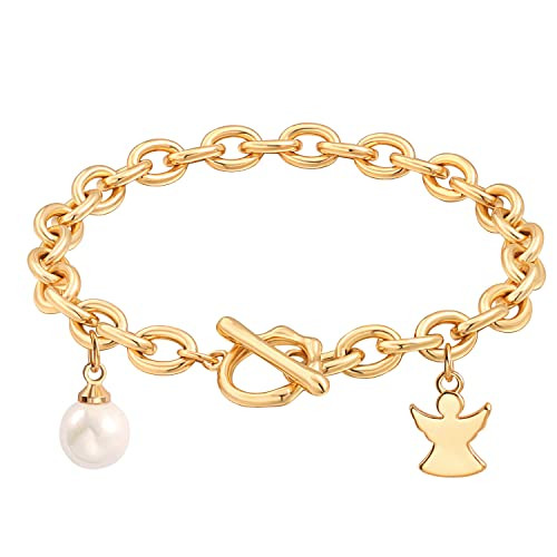 SOFYBJA 18k Gold Plated Personalized Chunky Cuban Oval Link Chain Bracelets for Men Toggle Rope B... | Amazon (US)