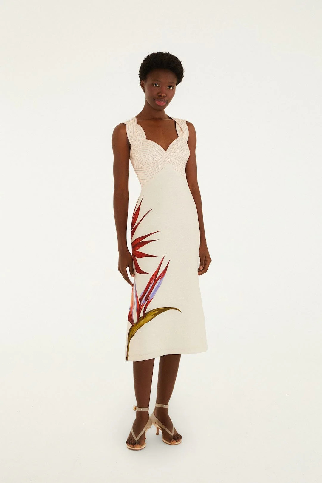 Sand Strelitzia Euroflax Premium Linen Midi Dress, STRELITZIA SAND / XXS | FarmRio (US)