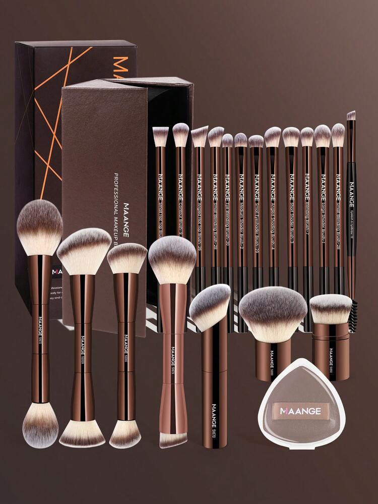 MAANGE 7/13/14/20/28pcs Professional Makeup Brush Set With Storage Box, Includes Foundation Brush... | SHEIN