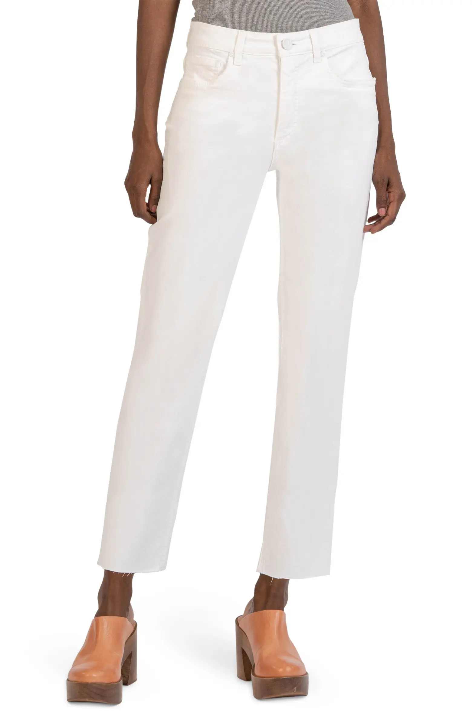Rachael Fab Ab High Waist Raw Hem Mom Jeans | Nordstrom