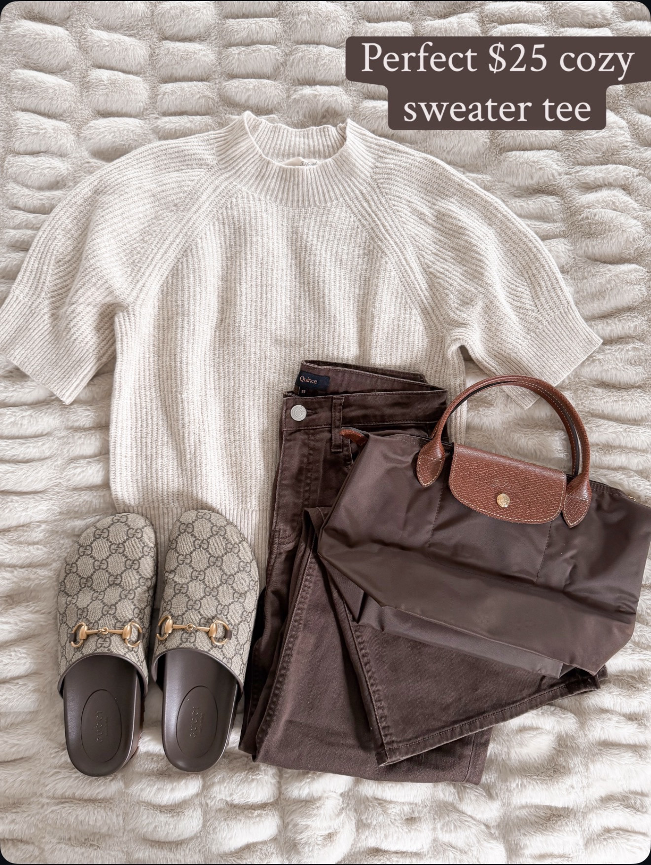 The perfect $25 cozy sweater tee 🤎 Love the ribbed texture and little mock neck. Paired with chocolate brown denim and easy slides for the simplest fall outfit!

#LTKOver40 #LTKSeasonal #LTKmomlife