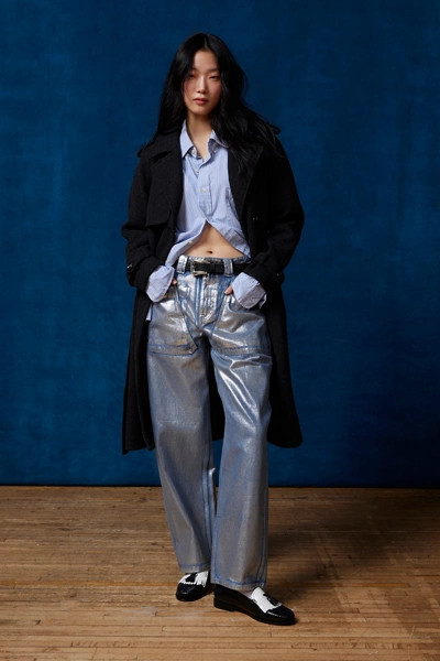BDG Bella Baggy Patch Pocket Jean - Metallic Wash | Urban Outfitters (US and RoW)