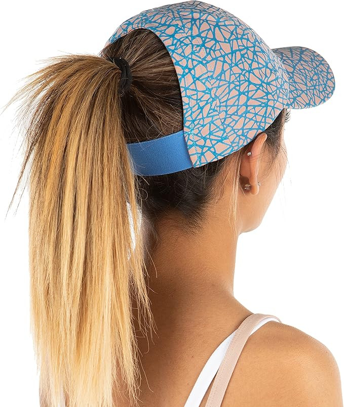 Funky Junque Backless Elastic Ponycap Messy High Bun Athletic Ponytail Baseball Cap Hat | Amazon (US)