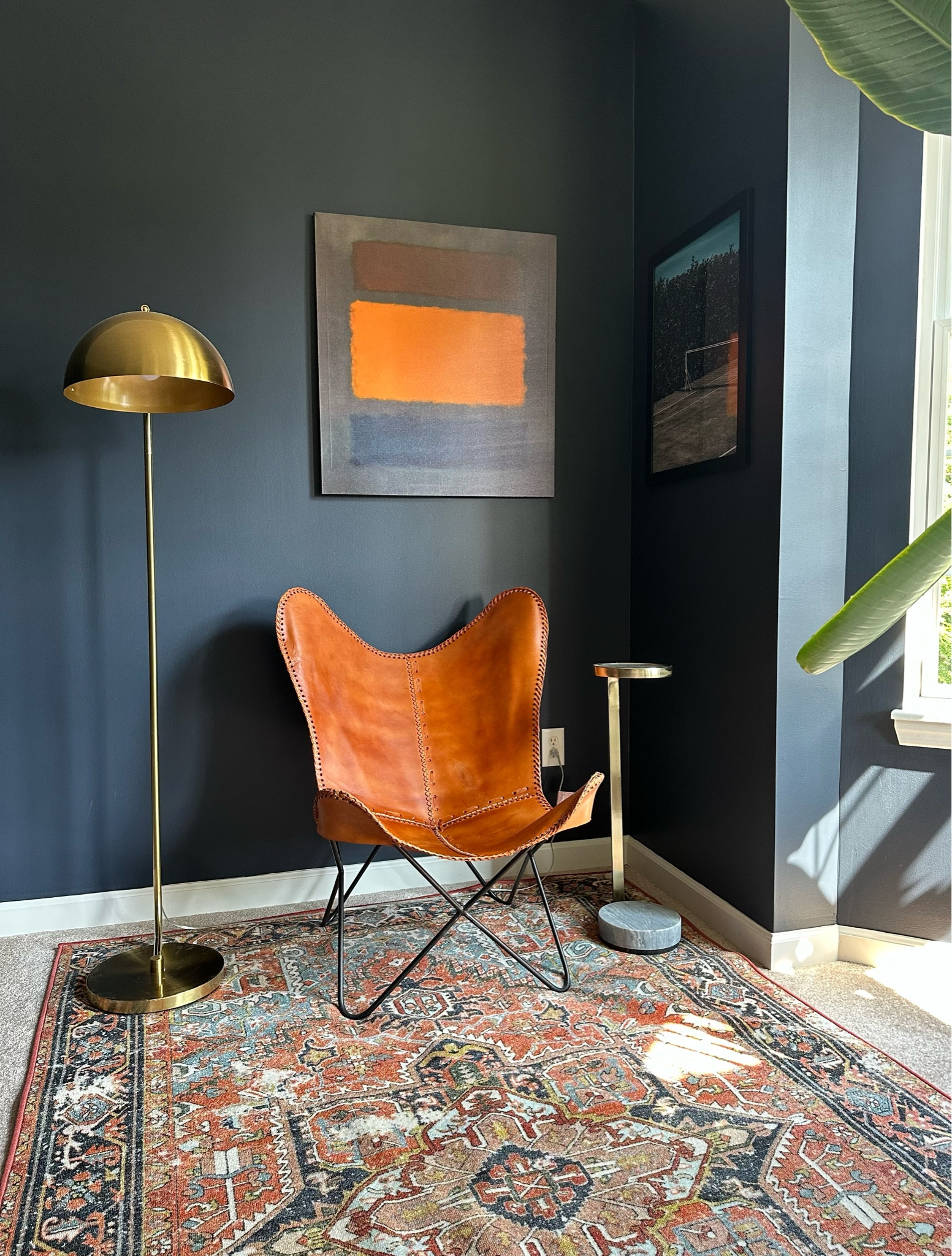 Mid century modern office, perfect for WFH. Paint color is Corduroy Black by Valspar.

Midcentury modern, home office, WFH, drink table, floor lamp, rust rug, bird of paradise, butterfly chair

#LTKmens #LTKover40 #LTKhome