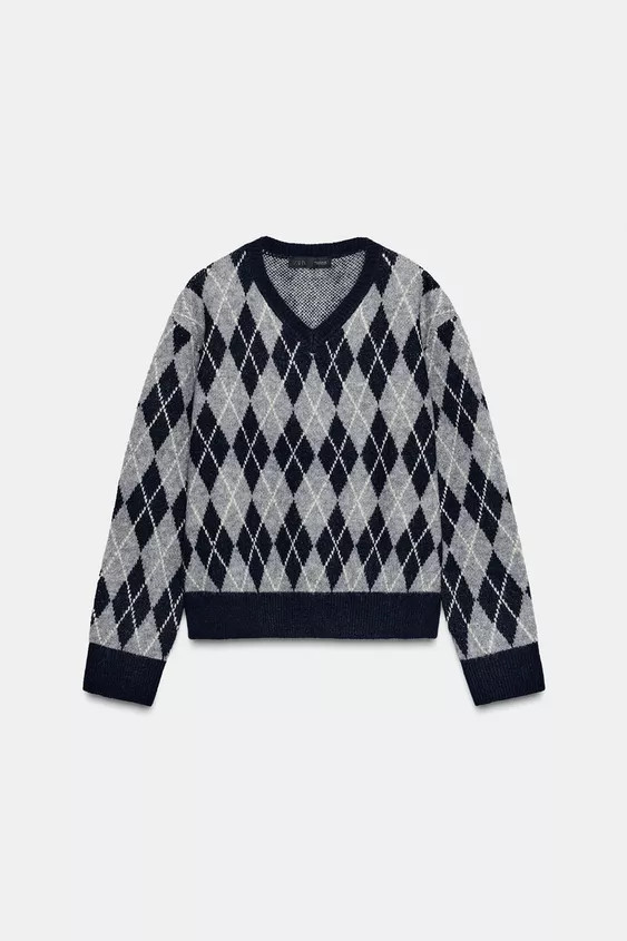 DIAMOND KNIT JUMPER | Zara Canada