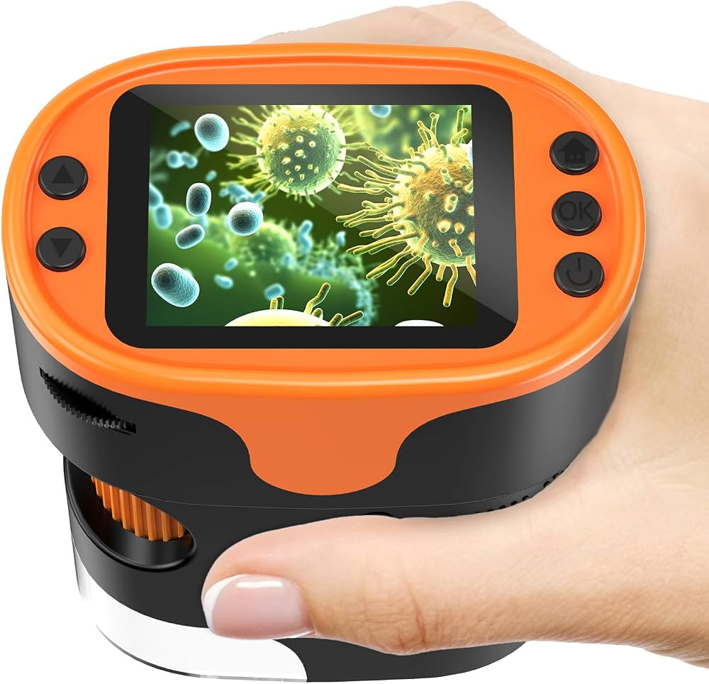1000X Handheld Microscope for Kids 4K 2.0" Screen Rechargeable Mini Pocket Digital Microscopes w/... | Amazon (US)