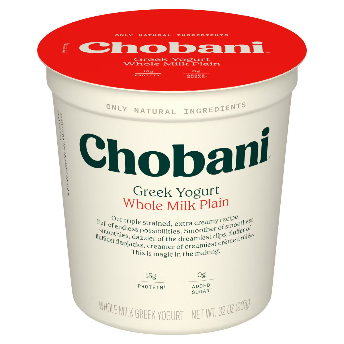 Chobani Whole Milk Plain Greek Yogurt - 15g Protein 32oz | Target