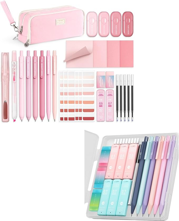 Four Candies Cute Mechanical Pencil Set + Aesthetic School Supplies | Amazon (US)