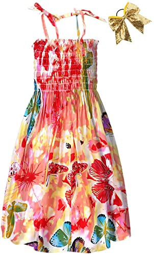 Women's Summer Bohemian Dresses Flower Print Sleeveless Beach Sundress Floral Midi Dress, Blue, Butterfly, US S | Amazon (US)