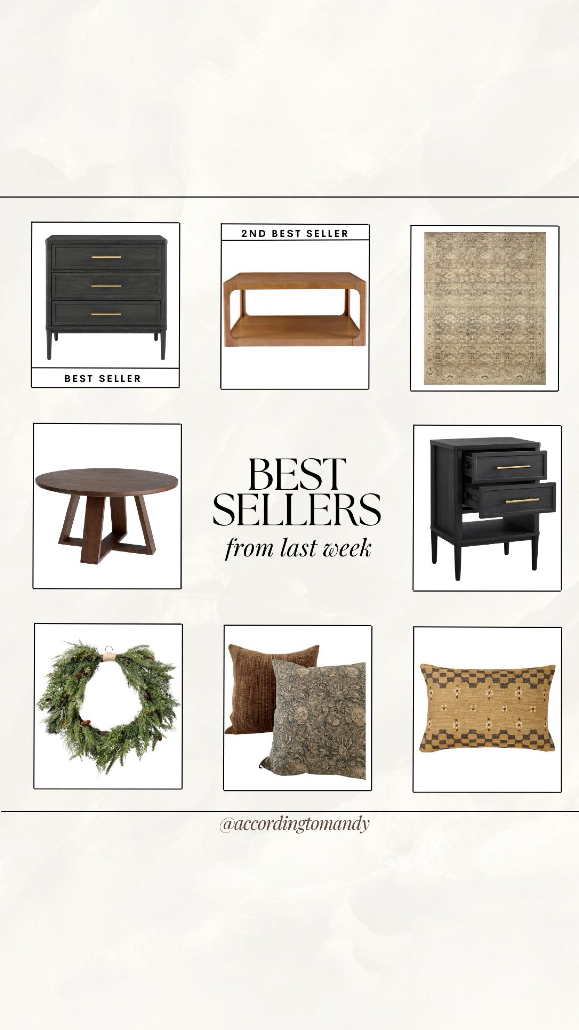 Best sellers from last week!

best sellers, walmart furniture, walmart finds, walmart nightstand, walmart coffee table, area rug, affordable home finds, budget friendly home decor, affordable home decor, target home, target christmas, fall pillow covers 

#LTKHome #LTKSeasonal #LTKStyleTip
