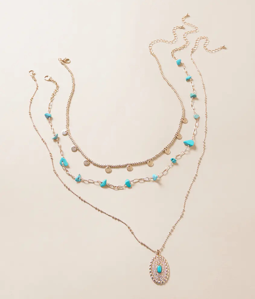 3 Pack Turquoise Necklace SetSterling & StitchPrice $16.99What do you want to know about this pr... | Buckle