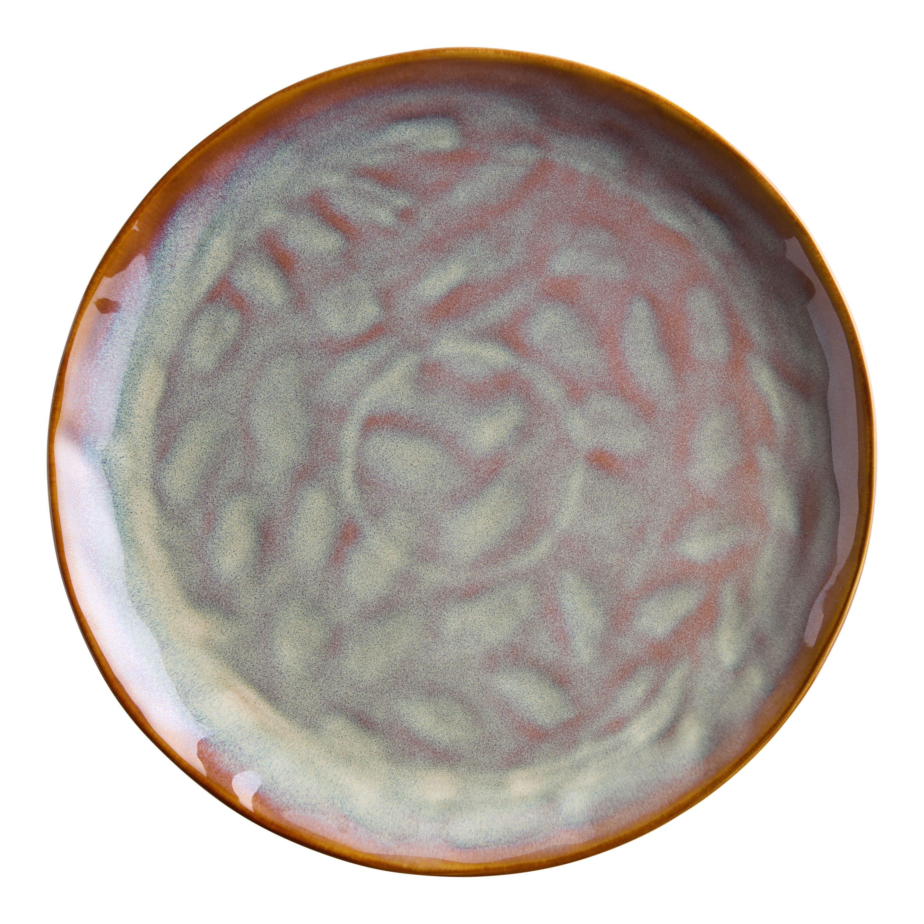 Stratford Amber Organic Reactive Glaze Dinner Plate | World Market