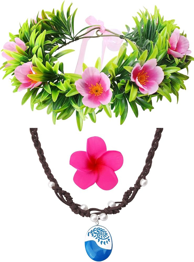 Princess Costume Accessories Set for Women,Flowers Crown Headband Flower Clips Necklace Dress Up ... | Amazon (US)