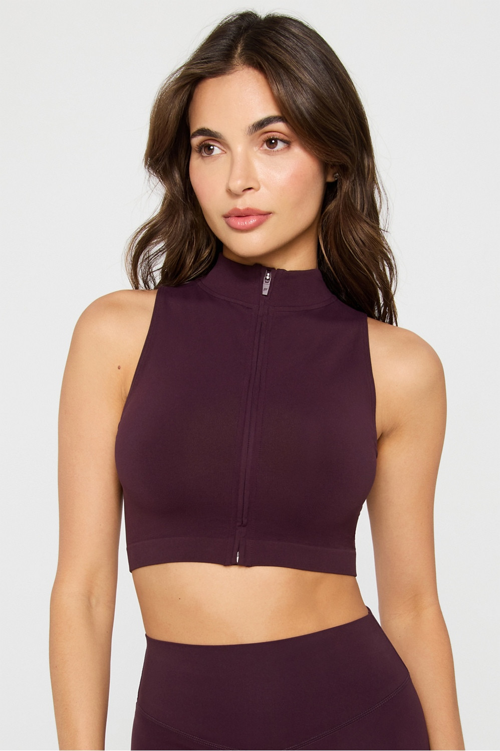 Sleek Seamless Zip Crop Top | Fabletics Europe