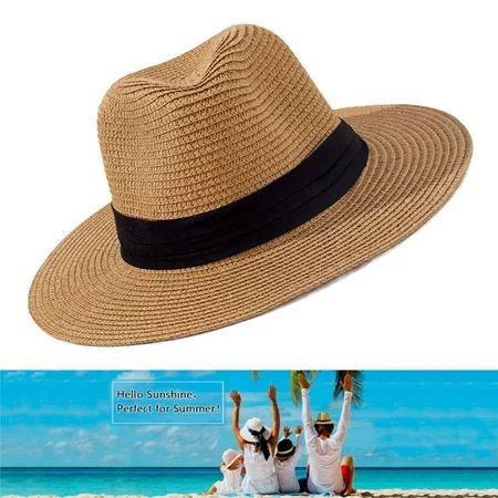 Wide Brim Panama Straw Hat Wide Brim Straw Sun Hat Suitable for Beach Travel | Walmart (US)