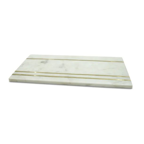 9"x18" Marble, Brass Cheese Board - White, Brass | Walmart (US)