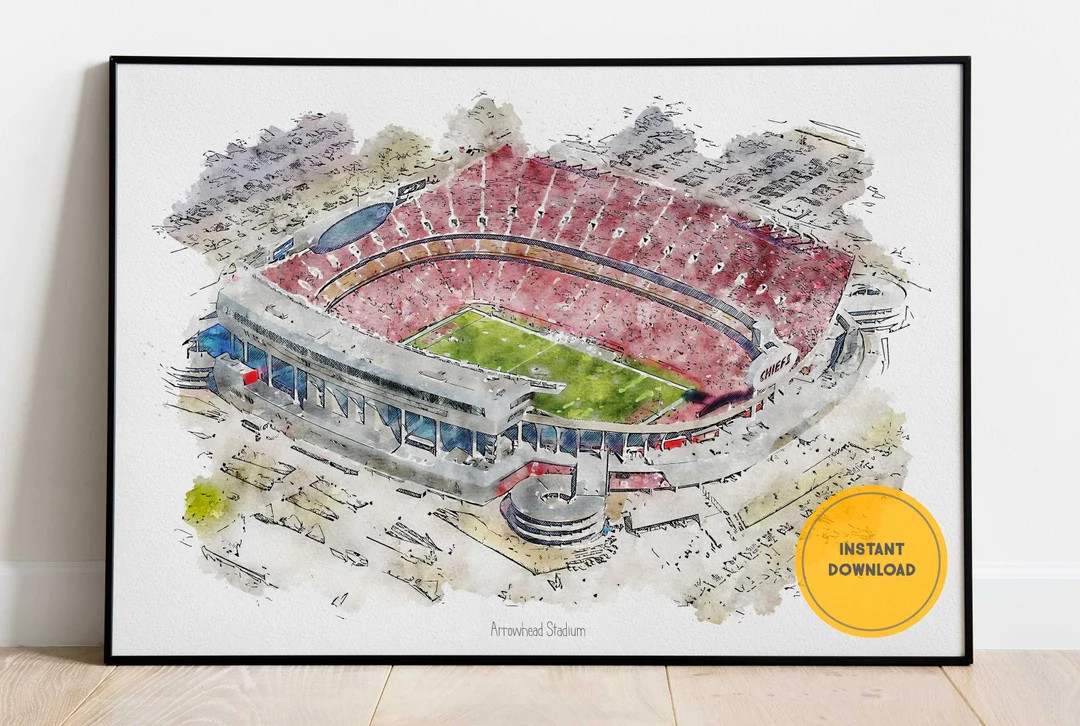 Kansas City Chiefs Stadium Print Kansas City Chiefs Poster - Etsy | Etsy (US)