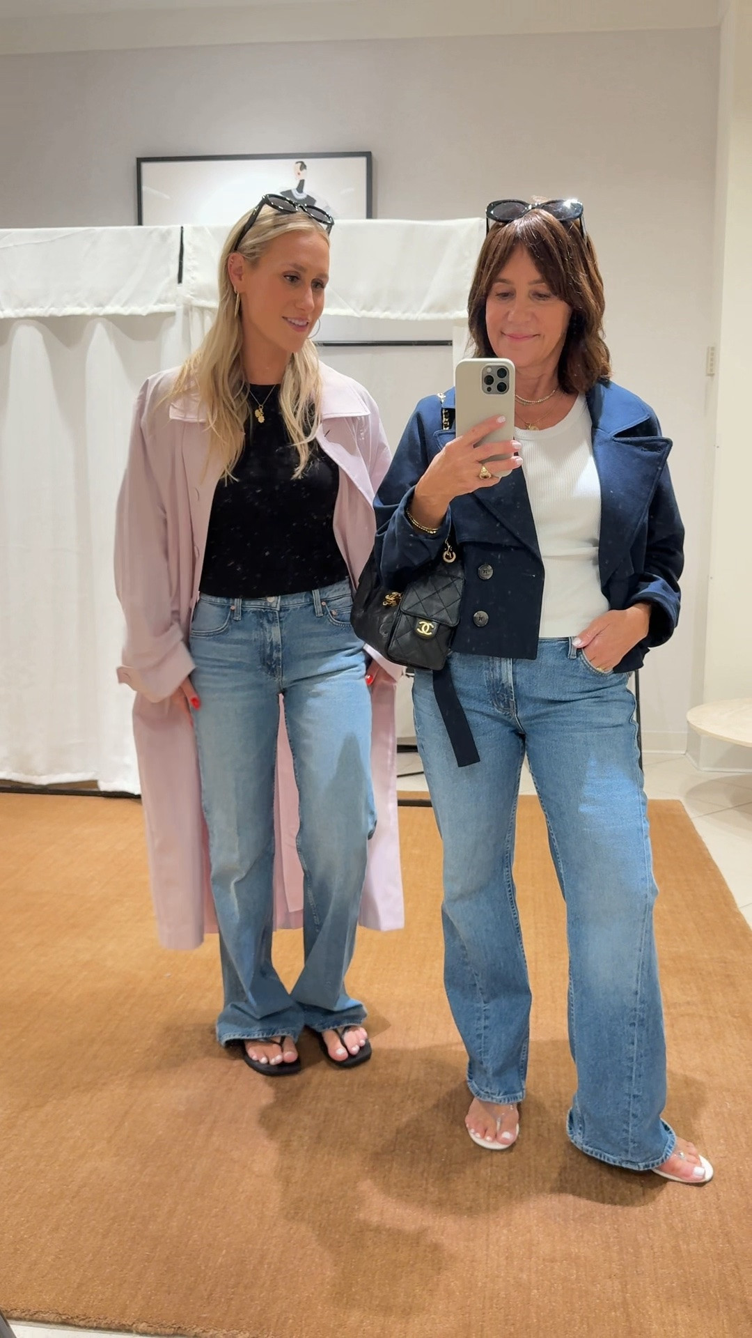 Our new favorite jean!!! 💖 It’s a mid-rise, boot cut style, and it’s one worth trying. (For reference, I took my usual size 27.) 

Because it’s made of rigid denim, it isn’t super stretchy — but it does give, and once it does, you’ll never want to wash them!
