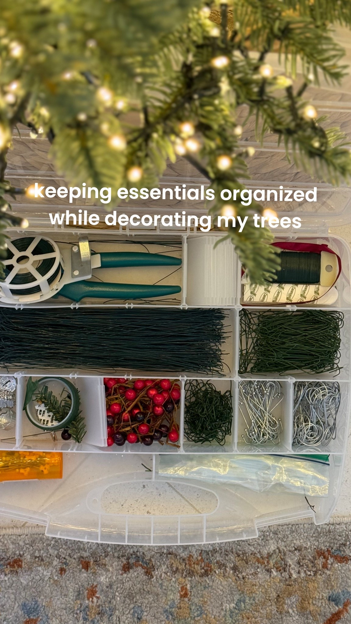 Little ways I stay organized while decorating my home for Christmas. A craft box helps me keep all my tree trimming essentials in one spot. Here are a few of my favorite essentials.

Christmas Decor. Trim the Tree. Organization. Christmas Tips. Holiday Decorating. Ornament Hooks. 

#LTKHome #LTKSeasonal #LTKHoliday