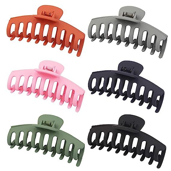 TOBATOBA 6 Pack Big Claw Clips for Hair,Large Hair Clip No Slip Strong Grip for Thick Hair Hair B... | Amazon (US)