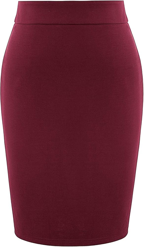 Hanna Nikole Women's Plus Size Stretch Back Slit Slim Fit Office Pencil Skirt | Amazon (US)