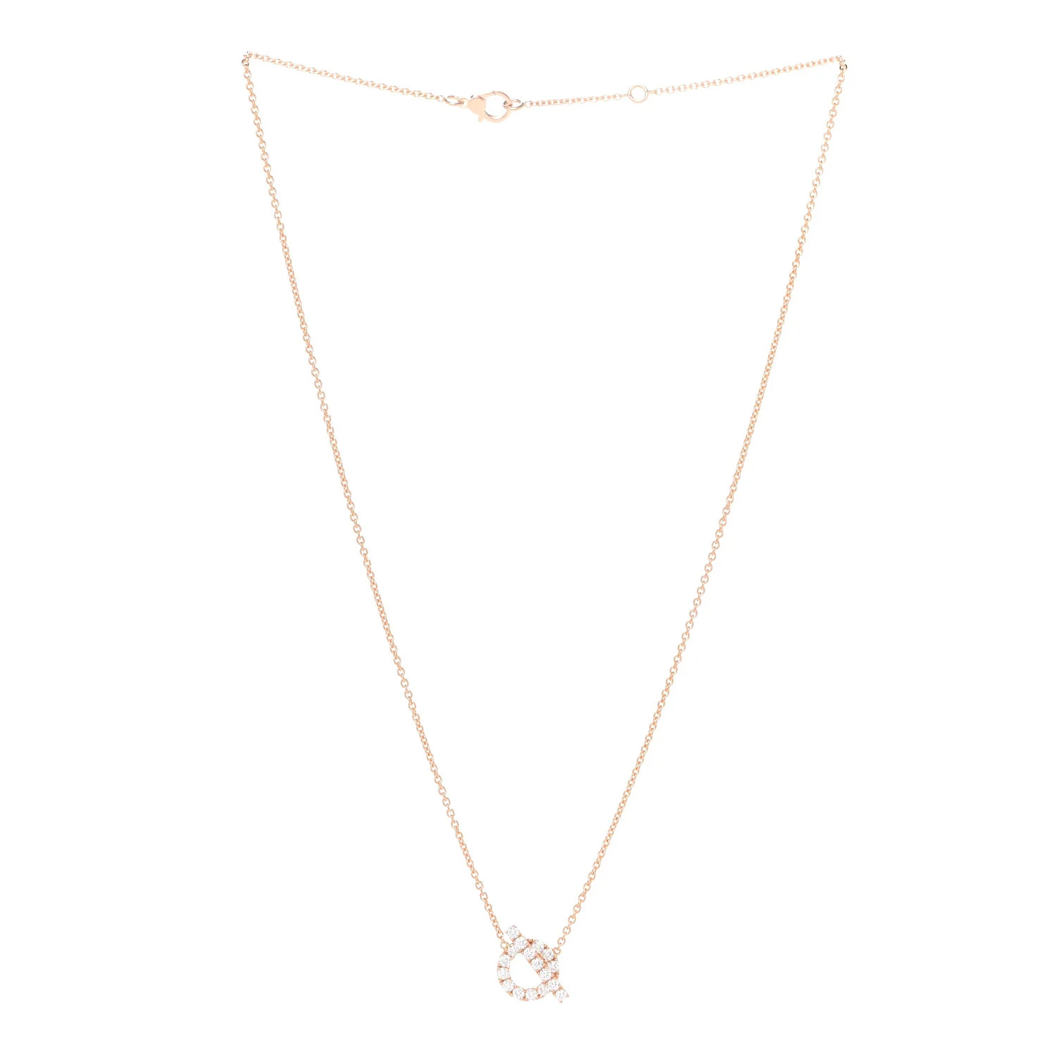 HERMES 18K Rose Gold Diamond Finesse Pendant Necklace | FASHIONPHILE | Fashionphile