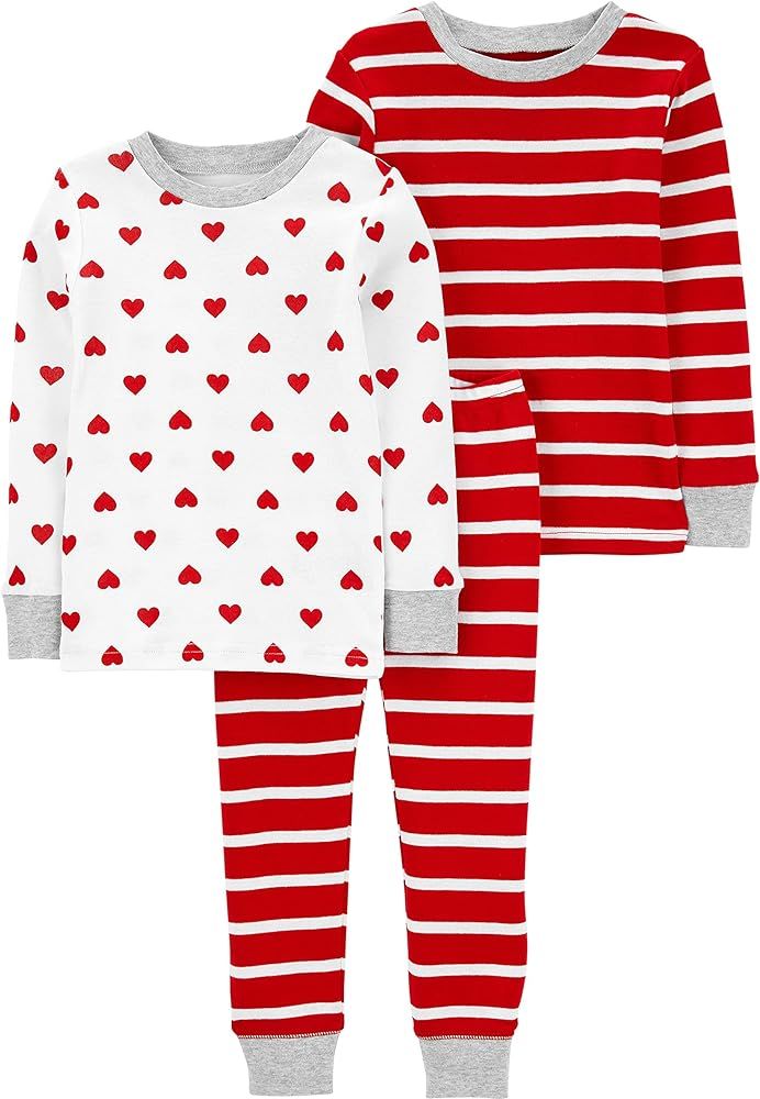 Amazon.com: Simple Joys by Carter's Baby, Toddler, and Little Kids' 3-Piece Snug-Fit Cotton Valen... | Amazon (US)