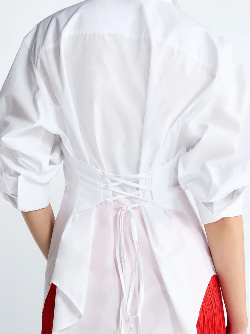 Devil Wears Prada Scoop Collection Women's and Women's Plus Lace Up Cotton Shirt, Sizes XS-4X | Walmart (US)