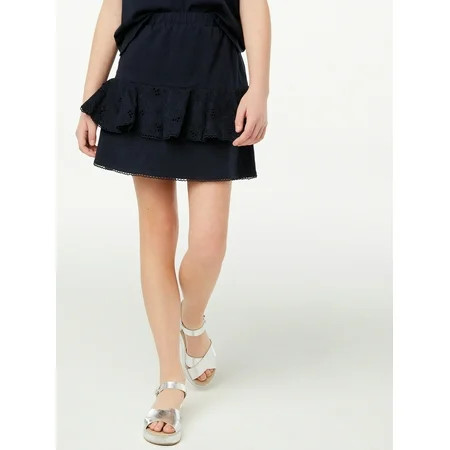 Free Assembly Girls Tiered Pull-On Party Skirt Sizes 4-18 | Walmart (US)