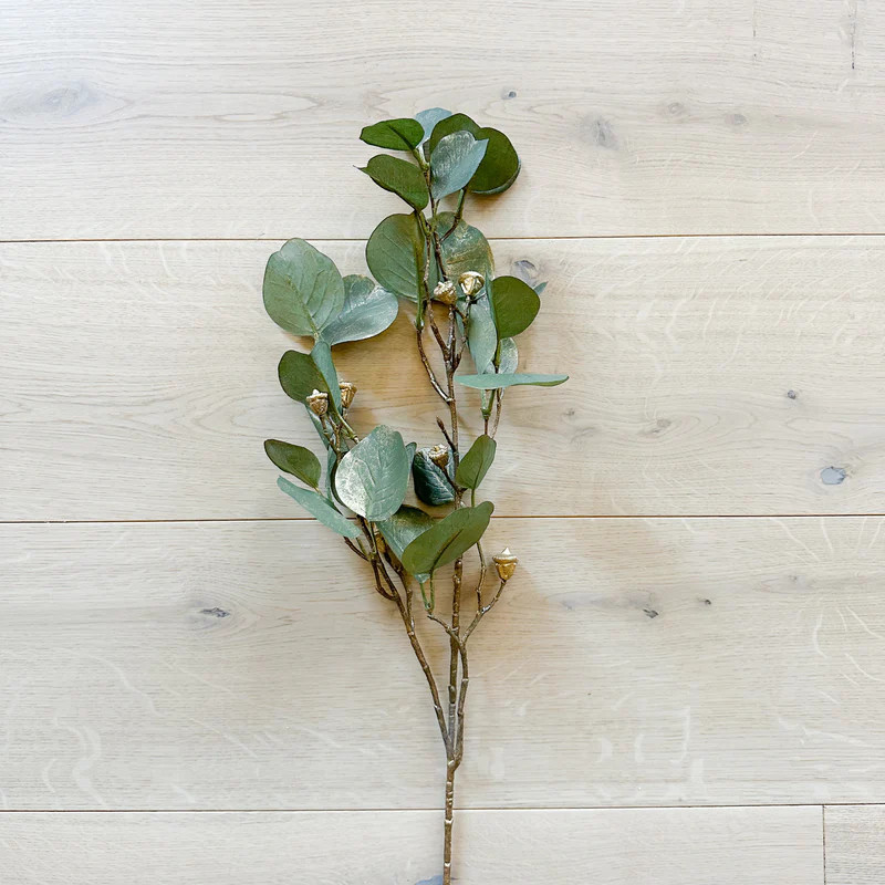 Golden Shimmer Eucalyptus Stem | Purple Rose Home