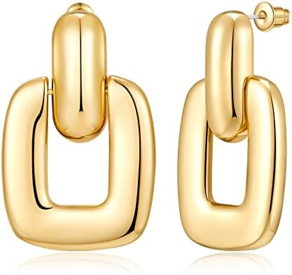 Gold Silver Hoop Dangle Earrings For Women Statement Retro Earrings Multiple Styles Jewelry for B... | Amazon (US)