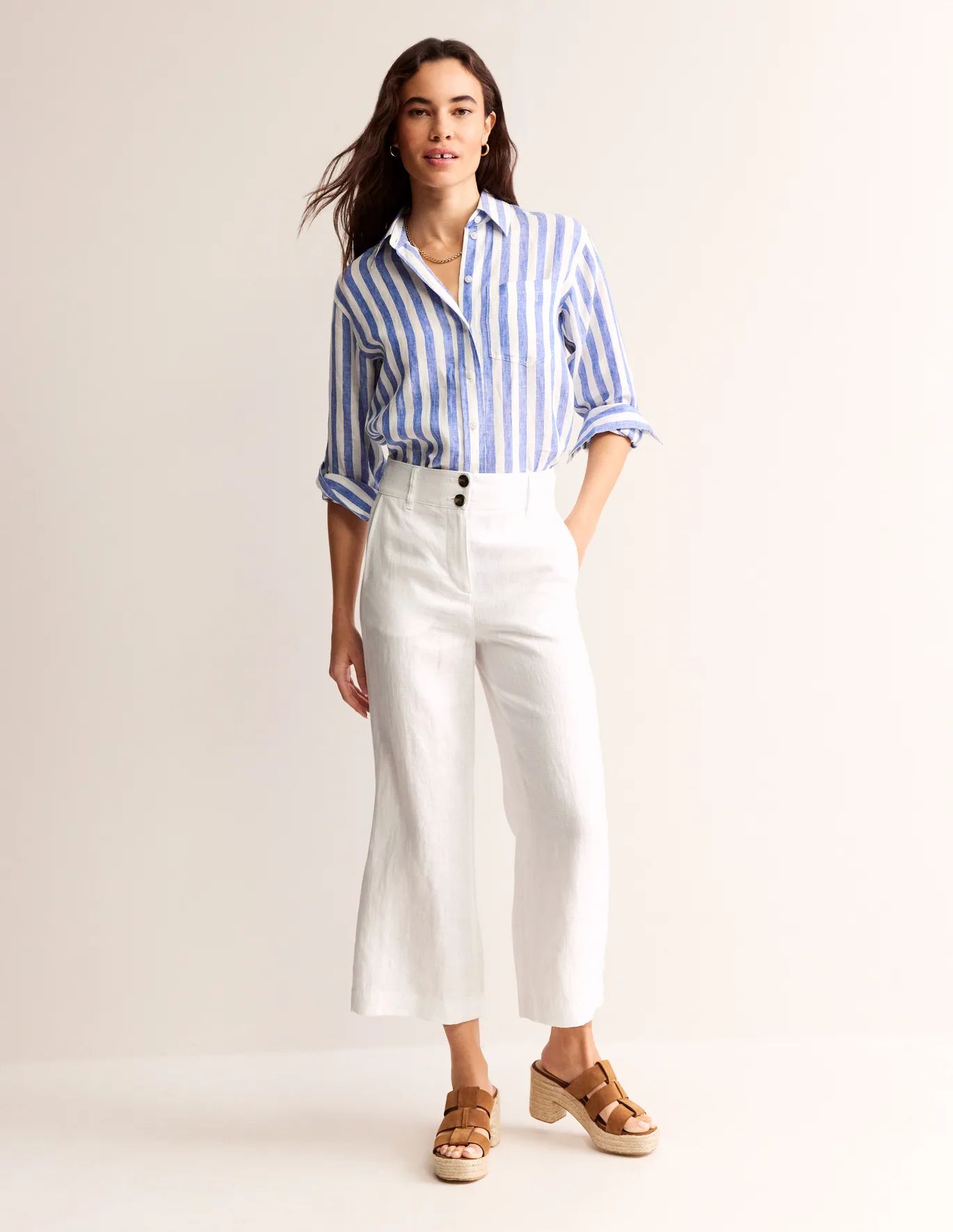 Westbourne Cropped Linen Pants | Boden (US)