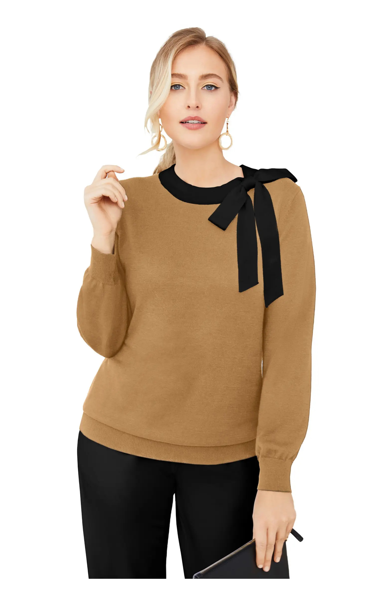 Jessica London Tie-Neck Sweater | Nordstrom | Nordstrom
