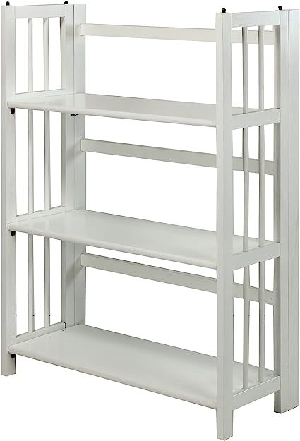 Casual Home 3-Shelf 27.5" Wide Folding Stackable Bookcase, White (New) | Amazon (US)