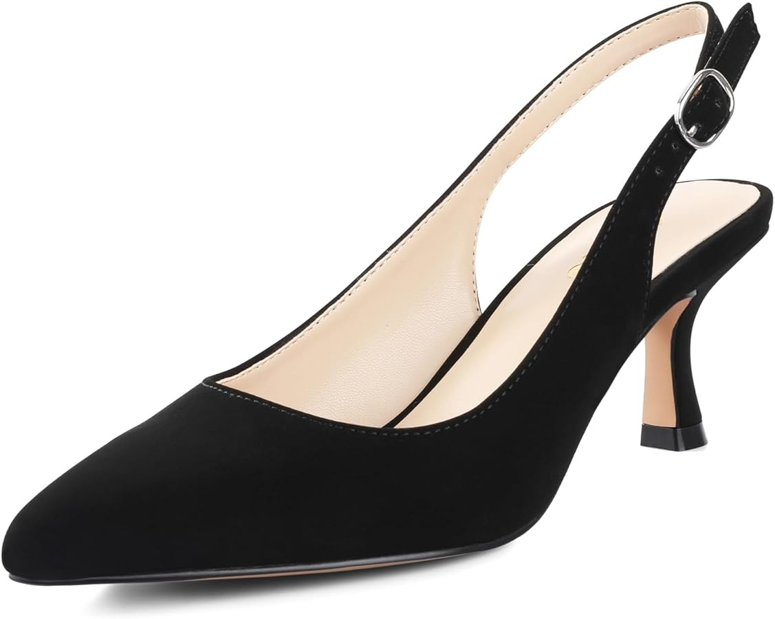 Ankis Slingback Heels for Women Closed Toe Women's Pumps Kitten Heel Wedding Party Casual Dress S... | Amazon (US)