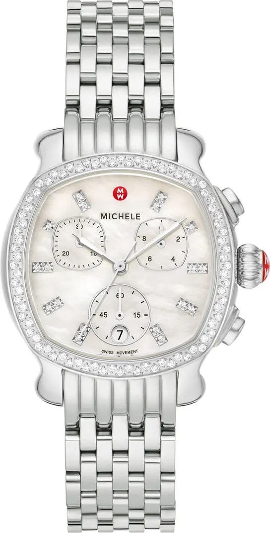 MICHELE Lilou Diamond Chronograph Bracelet Watch, 34mm | Nordstrom | Nordstrom
