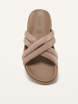 Faux-Suede Cross-Strap Slide Sandals for Women | Old Navy (US)