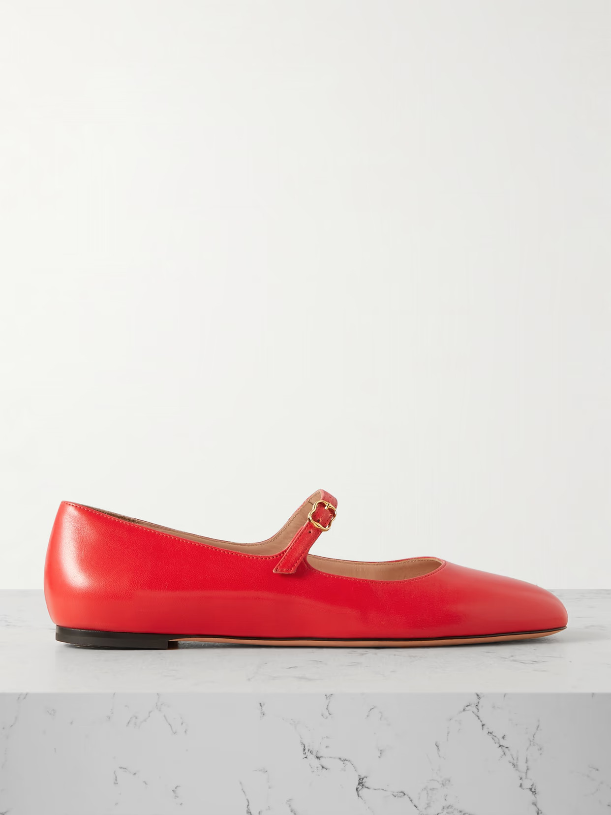 BALLY - Banya Leather Mary Jane Ballet Flats - Red | NET-A-PORTER (US)
